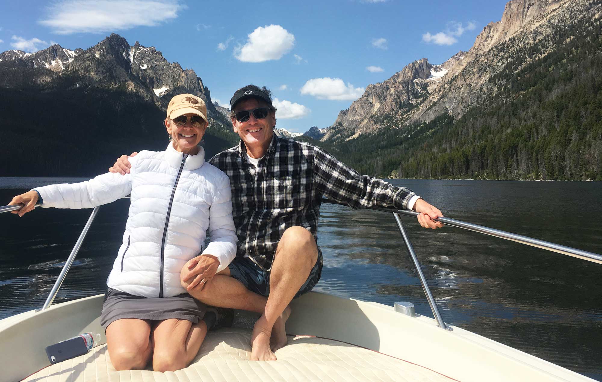 The lawyers in a boat on the lake